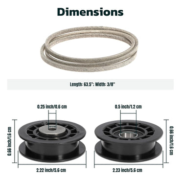 Idler Pulley Belt Repair Kit Replaces 587973001 587969201 580364609, fits for Husqvarna LC221A LC221AH Walk-Behind Lawn Mowers, for Husqvarna 22" AWD HU675AWD HU725AWD Mowers