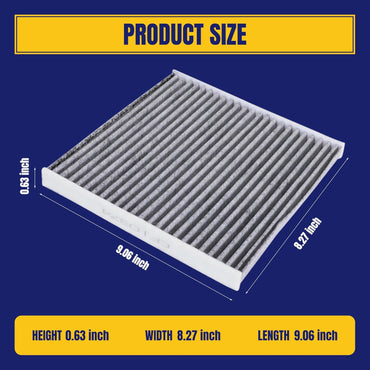CF10374 Cabin Air Filter for Toyota Tacoma 2005-2023 for Dodge Dart 2013-2016 for Pontiac Vibe 2003-2008 Cabin Filter Replacement with Activated Carbon Replace CP374 68164981AA (1 pack)