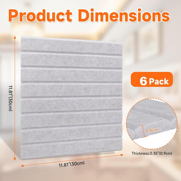 Large Splicing Felt Bulletin Board Cork Board Alternative 36" x 24" Felt Pin Board for Home Office Classroom Wall Decor Felt Wall Panel with Pushpins Tabs(Fine-Stripe 6 Pack, Oatmeal)