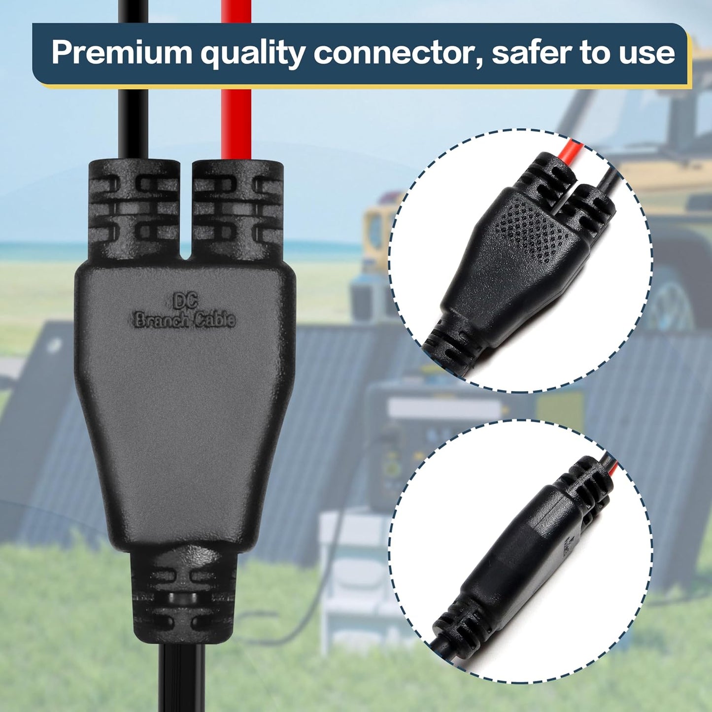 14AWG 8FT Solar to XT60i Charge Extension Cable for Solar Panels Portable Power Stations