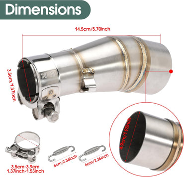 Motorcycle Exhaust Mid Pipe Muffler Mid-pipe for Kawasaki Ninja 250 300 Z250 Z300 2008-2017