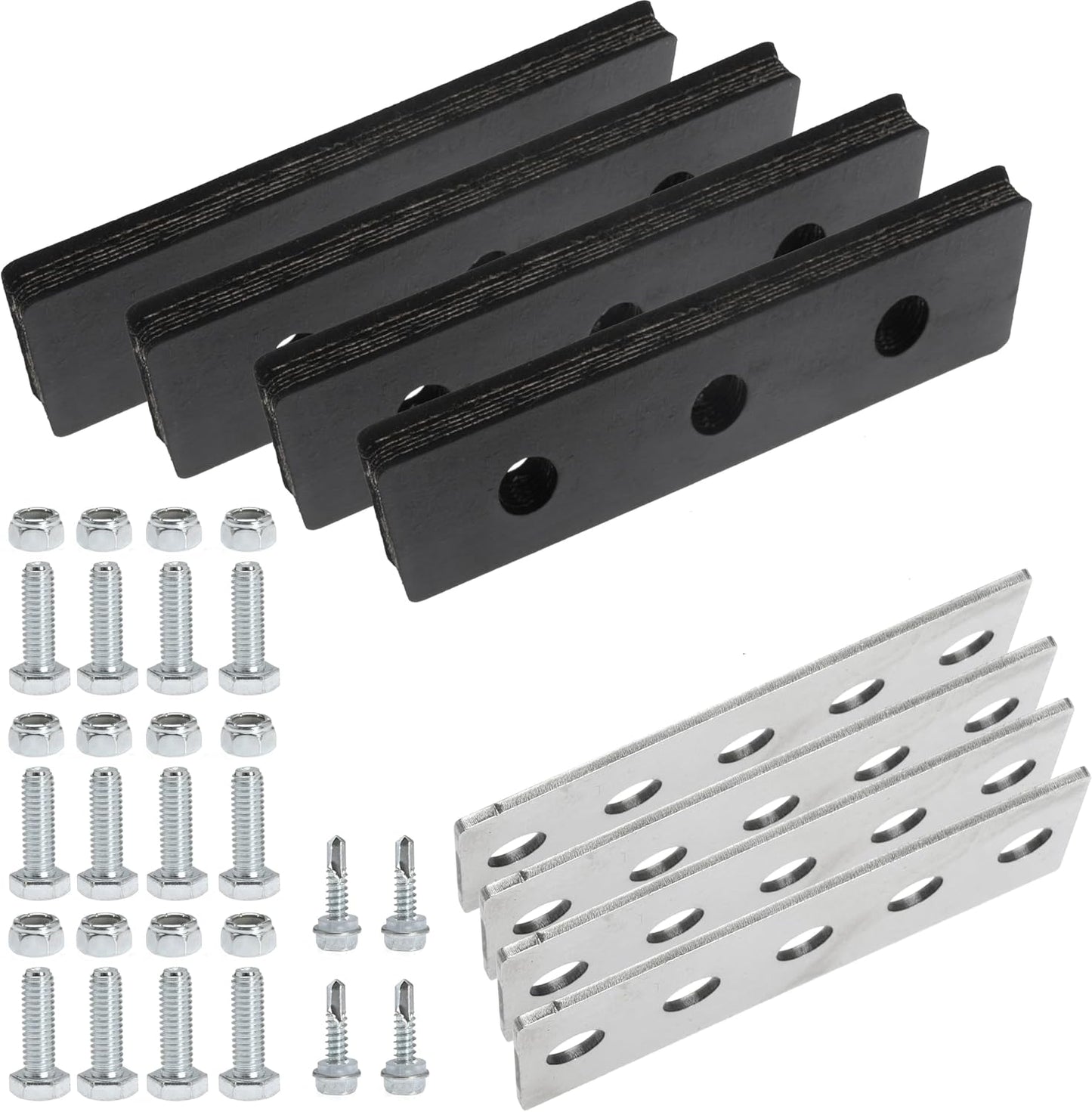 304 Stainless Snow Blower Impeller Modification Kit for Modifies 2-Stage Machine 4 Pcs Rubber Paddle Blade Universal (1/4")