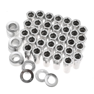 7/16"-20 Wheel Lug Nut for Cragar for SST Mag with Center Washer Open Ended, 13/16” Hex 2.01” Total Length (32Set)