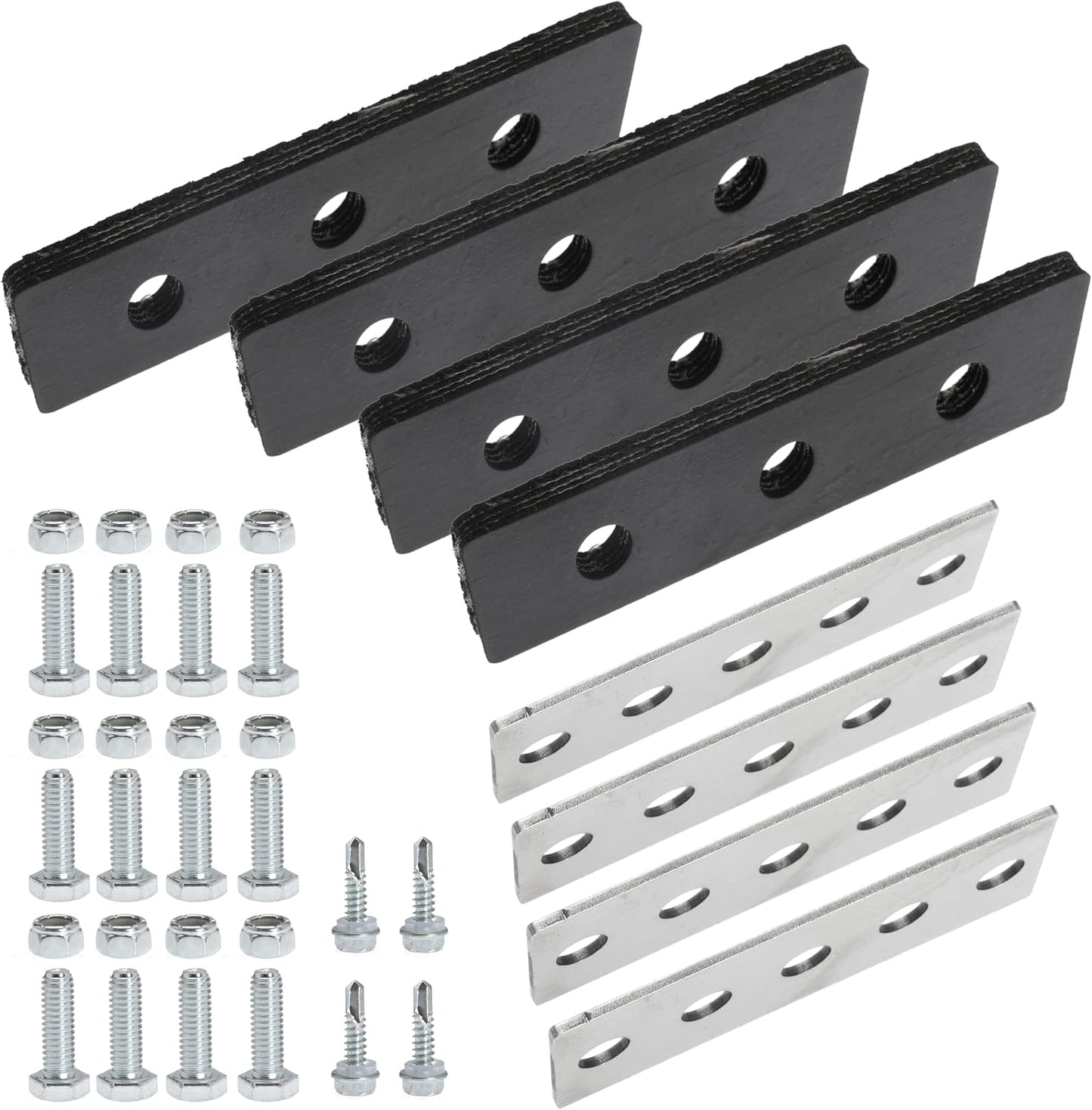304 Stainless Snow Blower Impeller Modification Kit for Modifies 2-Stage Machine 4 Pcs Rubber Paddle Blade Universal (3/8")
