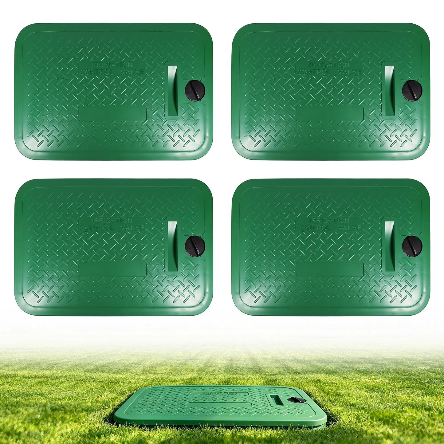 12 x 17 Inch Irrigation Valve Box Cover, Rectangular Sprinkler Valve Lids with Plug,Replacement for Irrigation Valve Box, Sprinkler Valve Box, Irrigation & Sprinkler Box (1)