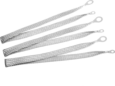 20" x 1/2" Automotive Braided Ground Straps Tinned Copper Engine Grounding Strap with 1/2" to 1/4" Ring Terminal 3pcs