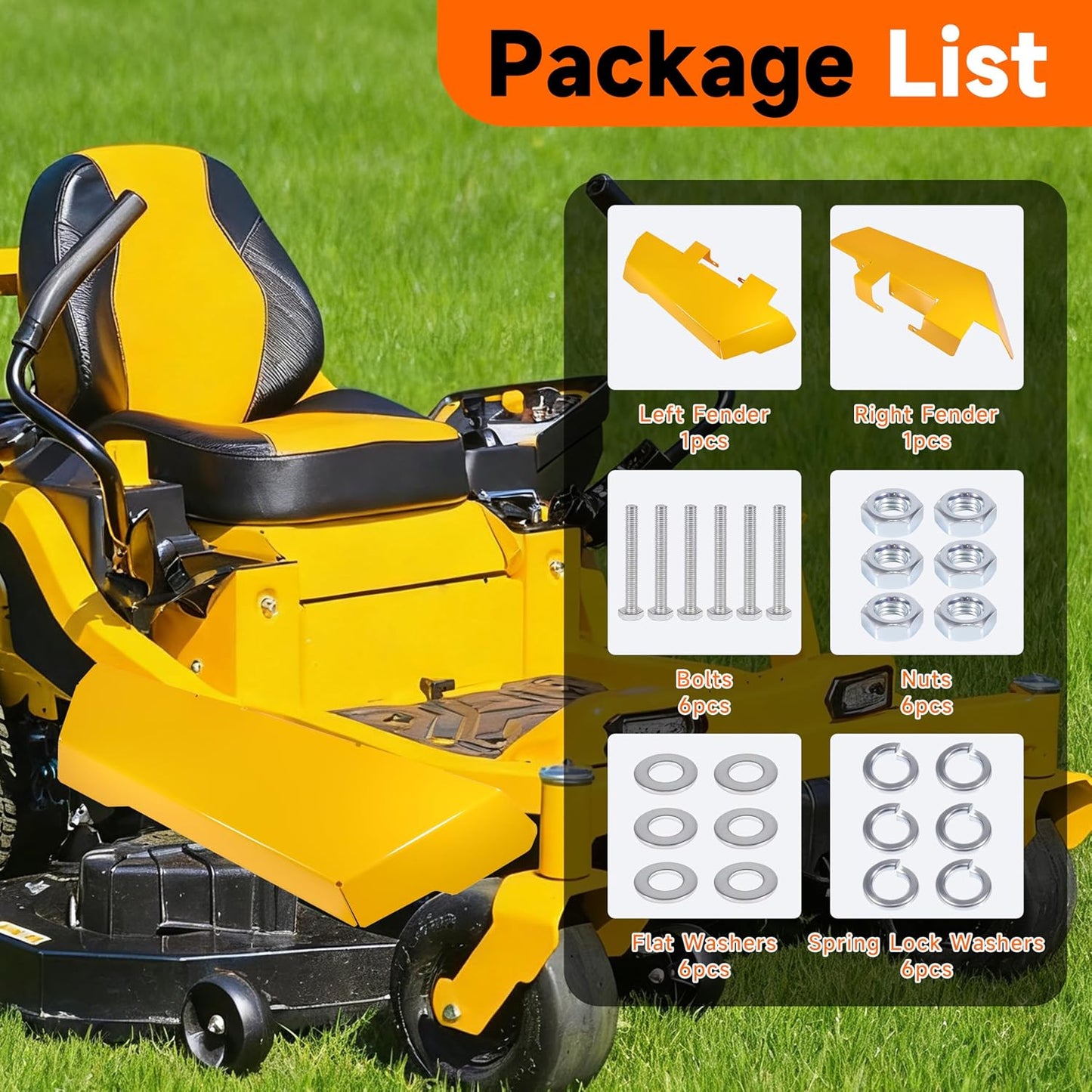 Replacement 19A70062100 Steel Fender Kit for Cub Cadet RZTL Ultima Series ZT1 ZT2 ZT3 Zero-Turn Mowers