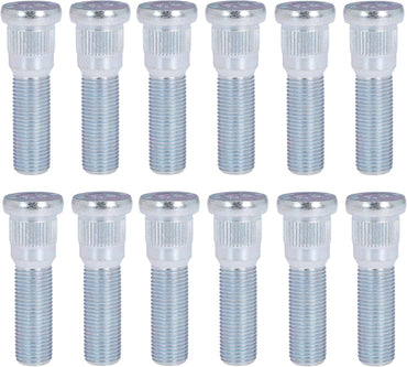 12Pcs Wheel Stud for Trailer for Lippert Axles 2000 lb to 3500 lb for Dexter 4400 lb with 1/2"-20 UNF Thread Size 0.617" Spline, 0.77" Head 2.19" Length
