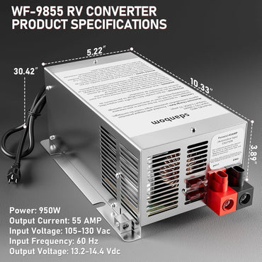 WF-9855 WF-9855-AD 55 Amp RV Power Converter For Deck Mounted Converter Charger