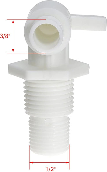RV Water Tank Drain Valve - 3/8" & 1/2" Male NPT Dual Thread for Camper&Trailer