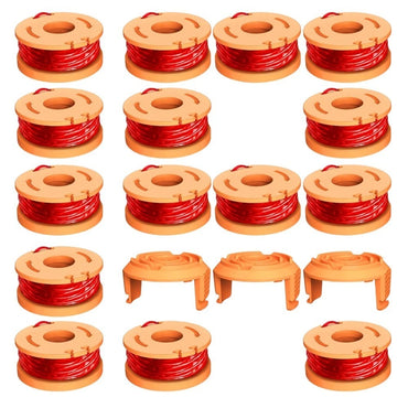 Trimmer Spools for Worx Weed Eater, 15 Trimmer Spools+3 Spool Caps, 150ft,0.065"