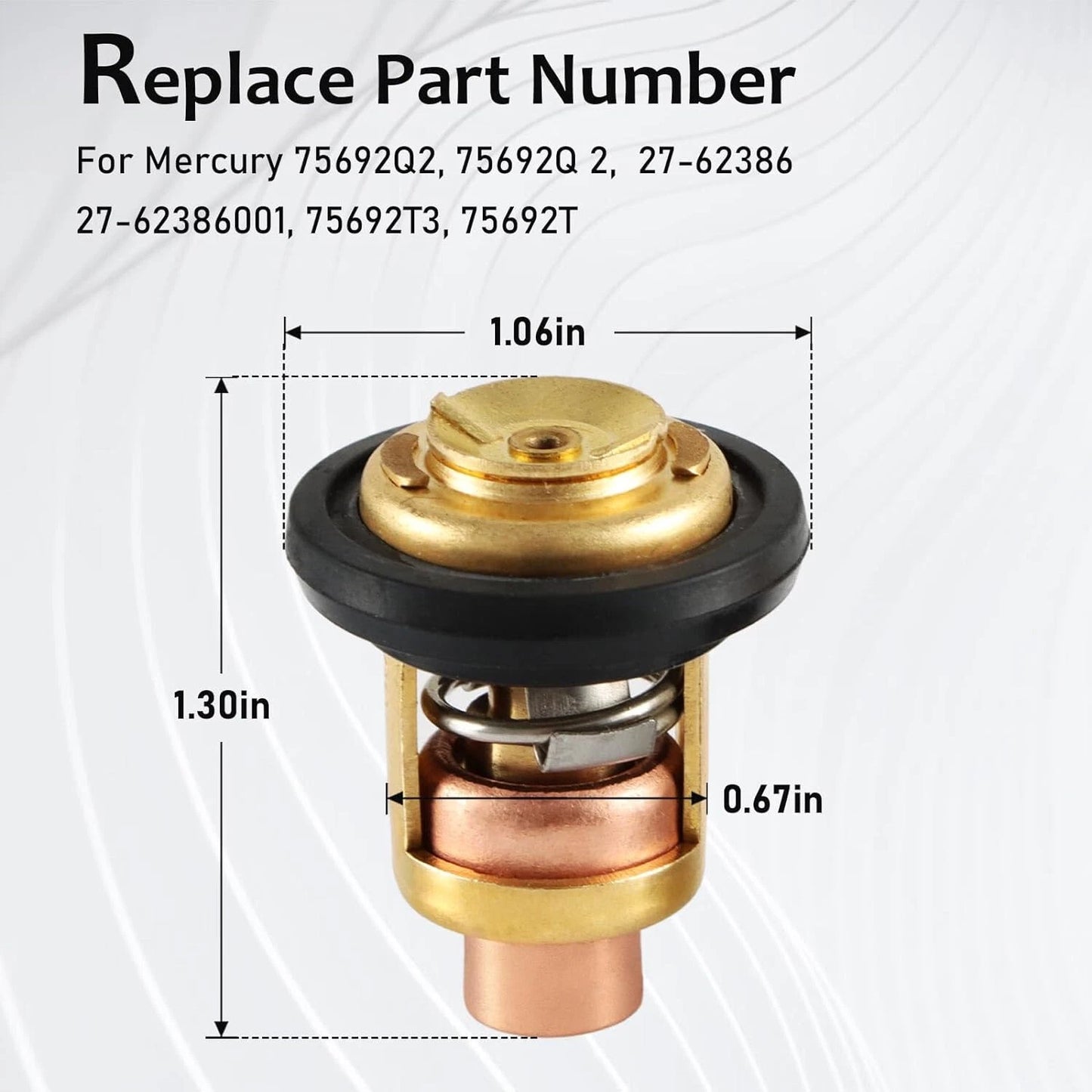 Thermostat Kit for Mercury Marine 135HP 150HP 175HP Degree for GLM 13340 75692Q2