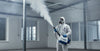  ULV fogger in use disinfecting room
