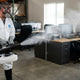 ULV fogger machine in use disinfecting room