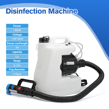 12L Electric ULV Fogger Machine Portable Backpack Atomizer Sprayer for Indoor and Outdoor Use