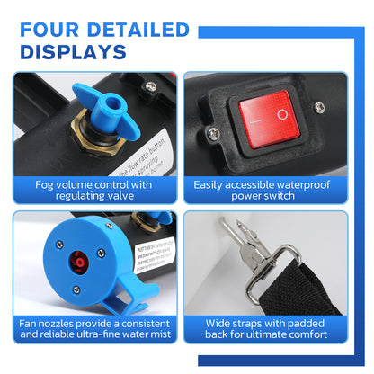 12L Electric ULV Fogger Machine Portable Backpack Atomizer Sprayer for Indoor and Outdoor Use