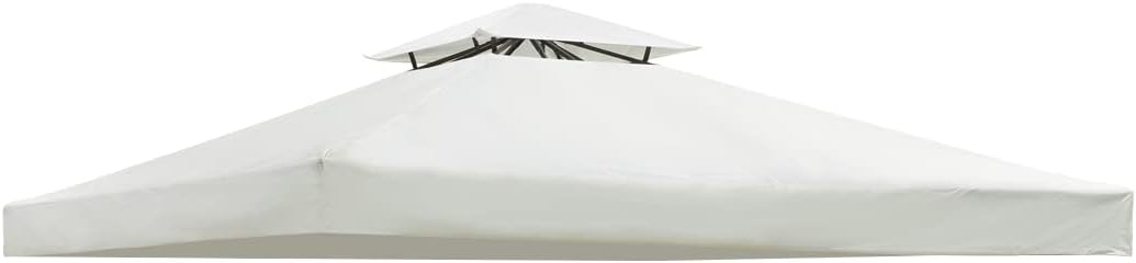 Gazebo Canopy Replacement Top - 10x10 FT Double Tiered Canopy Cover, Off White
