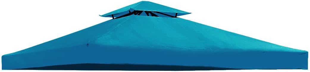 Gazebo Canopy Replacement -Grill Replacement Roof -Gazebos on Clearance Outdoor Shelter Top Double Tiered Canopy Cover, 10x10 FT (Royal Blue)