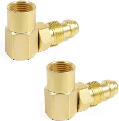 AW-407 / CGA 032 Nut/NIP-032 Body 90' Argon Welder Connector 90 Degrees Elbow Inert Gas Adaptor Compatible for Everlast for TIG for MIG Welder, 2 Pack