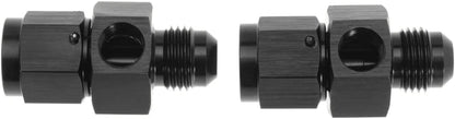 6AN Female to 6AN Male Flare Fuel Pressure Take Off Hose Pipe Adapter Fittings with 1/8 NPT Port Fuel Line Tube Pipe Connector Black 2PCS