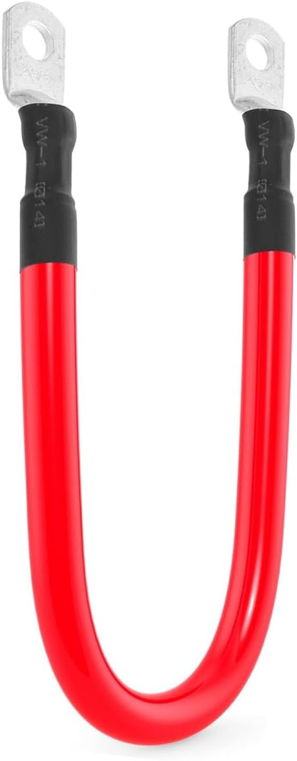 2 AWG Battery Cable 2AWG Gauge Battery Inverter Cables for Automotive Solar Marine Boat RV Car Motorcycle (2 AWG, 1FT, 5/16")