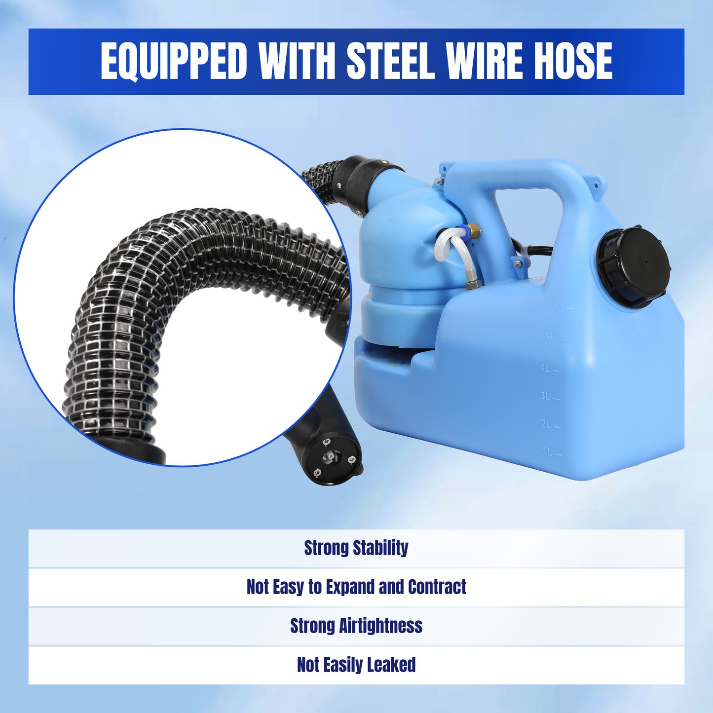 6L (1.58 Gallon) Electric ULV Fogger Machine, 1200W Portable Sprayer with Adjustable Particle Size