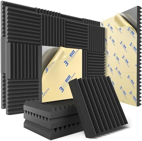 36 Pack Acoustic Panels Sound Proof Foam Panels for Wall 2" X 12" X 12"  with Self Adhesive