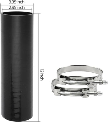 3 Inch Straight Silicone Hose For Turbo Intercooler Intake Silicone Hose Black with Clamp