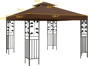 Gazebo Canopy Replacement -10x10 Canopy Replacement Top-Gazebos on Clearance Outdoor Shelter Top Double Tiered Cover