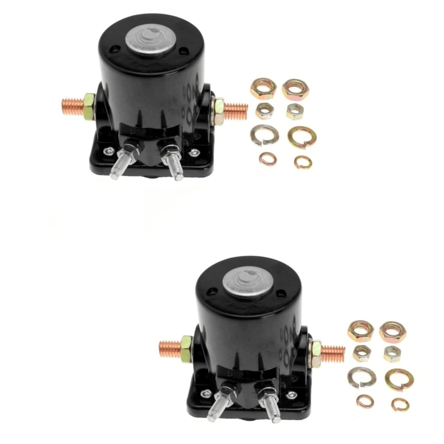 12V Black Manual Surface Mount Solenoid Relay Switch for Mercury, OMC, Sierra Marine Outboards (383622, 395419, 582708, 586180, 18-5808, 47886, 47886T) - Normally Open, 30A, Silver Contact