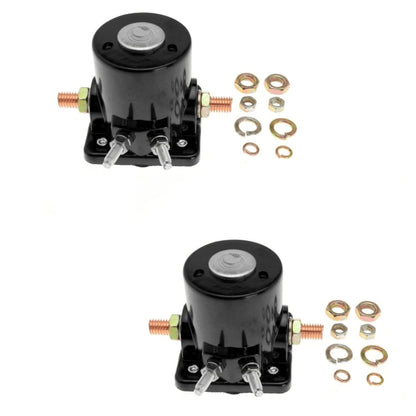 12V Black Manual Surface Mount Solenoid Relay Switch for Mercury, OMC, Sierra Marine Outboards (383622, 395419, 582708, 586180, 18-5808, 47886, 47886T) - Normally Open, 30A, Silver Contact