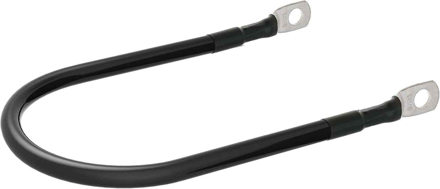 6 AWG Battery Cables 6 Gauge Battery Power Inverter Cable with 5/16 Inch Tinned Copper Lugs Both Ends for Solar Marine Boat RV Car Motorcycle 2 pcs (9 in)
