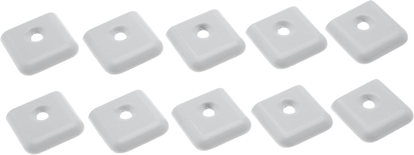 RV Trim End Caps Vinyl Trim Strips White Flat End Cap for RV Camper Trailer 1" Trim Molding with Screws 10 Pack