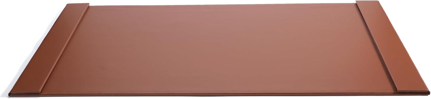 34" x 20" Leather Desk Blotter with Side Rails for Writing Leather Executive Desk Pad Protector Desk Mat for Office Home Workplace Brown