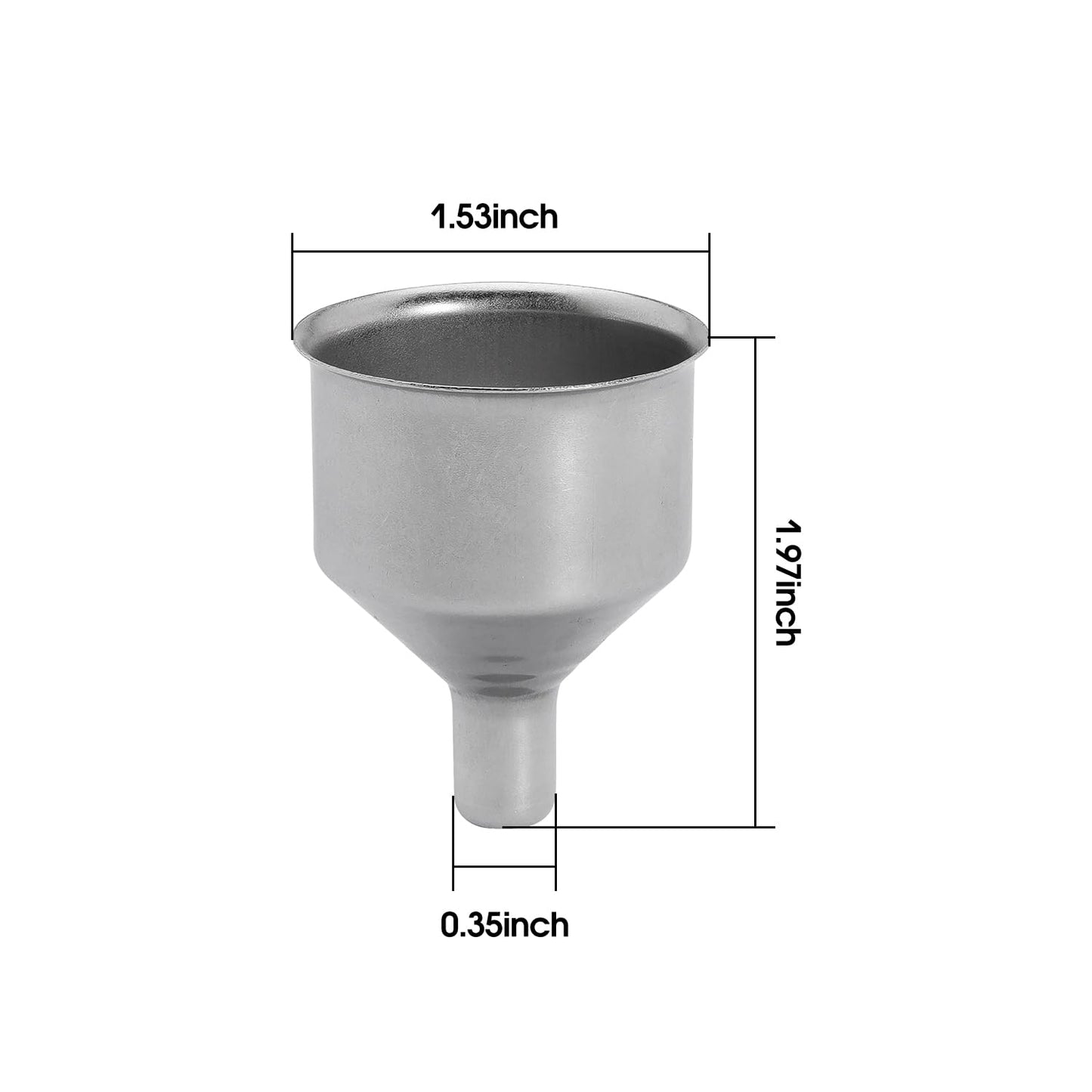 Stainless Steel Funnel for Flask Small Funnels for Drinking Liquor Flask,Oil Bottle,Perfume Bottle,Amber Bottle,Spices Liquids Universal Mini Funnel with 3/8" Spout (6)