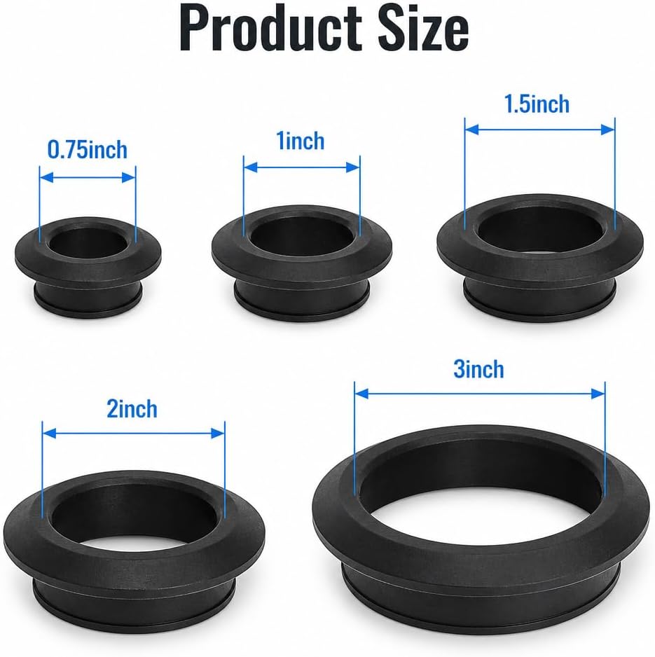 2 Pack 3/4", 1", 1 1/2", 2", 3" Uniseal Flexible Rubber Tank Sealing Adapter Bulkhead Fitting Compression Fittings for PVC Hard Pipe