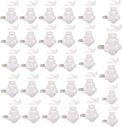 Plug in Night Light Module Base Socket with ON/Off Switch with Shade Mounting Clip for Decoration for Your Night Light (30Pack)
