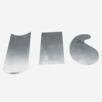 DEF Manganese Steel Cabinet Scrapers Tool Set, High-strength and Wear-resistant, including Rectangle, Concave, Gooseneck, for Woodworking Scraper, Set of 3