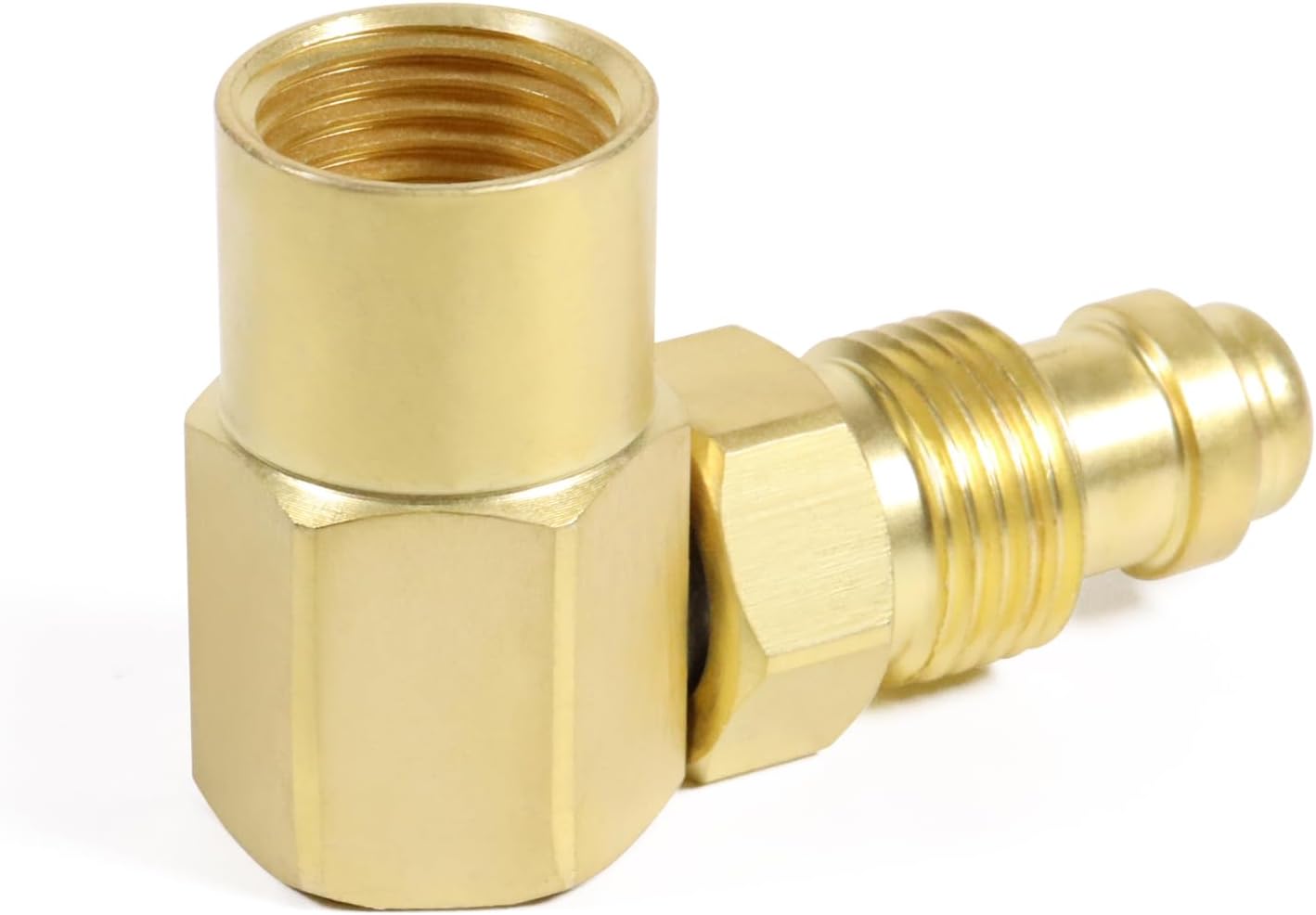 AW-407 / CGA 032 Nut / NIP-032 Body 90' Argon Welder Connector 90 Degrees Elbow Inert Gas Adaptor Compatible for Everlast for TIG for MIG Welder