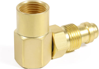 AW-407 / CGA 032 Nut / NIP-032 Body 90' Argon Welder Connector 90 Degrees Elbow Inert Gas Adaptor Compatible for Everlast for TIG for MIG Welder