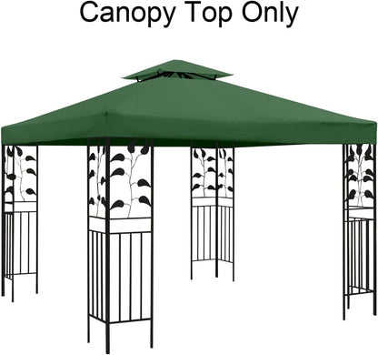 Gazebo Replacement Canopy Roof - Double Tiered Canopy Cover, 10x10 FT (Blackish Green)