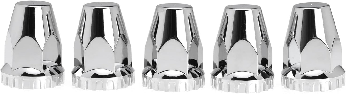 Chrome Front Axle Wheel Cover Hubcap Hub Cap for Semi for Truck 33mm Lug Nuts (Standard)