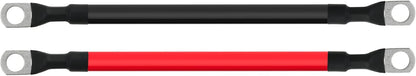 4 AWG Battery Cable 4AWG Gauge Pure Copper Battery Inverter Cables with 3/8 in Lugs Both Ends Power Inverter Wire Set for Automotive Solar Marine Boat RV Car Motorcycle Red and Black (9in)