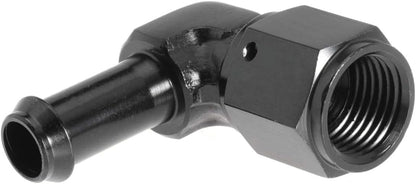 Female AN6 to 3/8 Hose Fuel Fittings 90 Degree Swivel Oil Line Pipe Adapter Black 2PCS