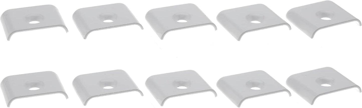 RV Trim End Caps Vinyl Trim Strips White Flat End Cap for RV Camper Trailer 1" Trim Molding with Screws 10 Pack