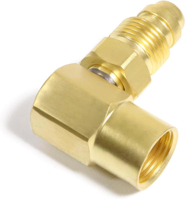 AW-407 / CGA 032 Nut / NIP-032 Body 90' Argon Welder Connector 90 Degrees Elbow Inert Gas Adaptor Compatible for Everlast for TIG for MIG Welder