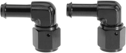 Female 6AN to 5/16 Hose Fuel Fittings 90 Degree Swivel Oil Line Pipe Adapter Black 4PCS