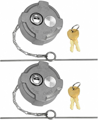 2 Pack 2 1/4" Locking Fuel Cap Replace FTA-C02 FTA-N-04 FTA-N6-16 for Ford 650 750 for MD Semi Trucks for Reefer Trailer for Hino 268 Box Truck
