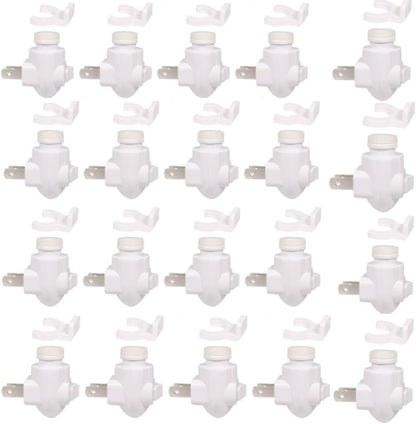 Plug in Night Light Module Base Socket with ON/Off Switch with Shade Mounting Clip for Decoration for Your Night Light (20Pack)