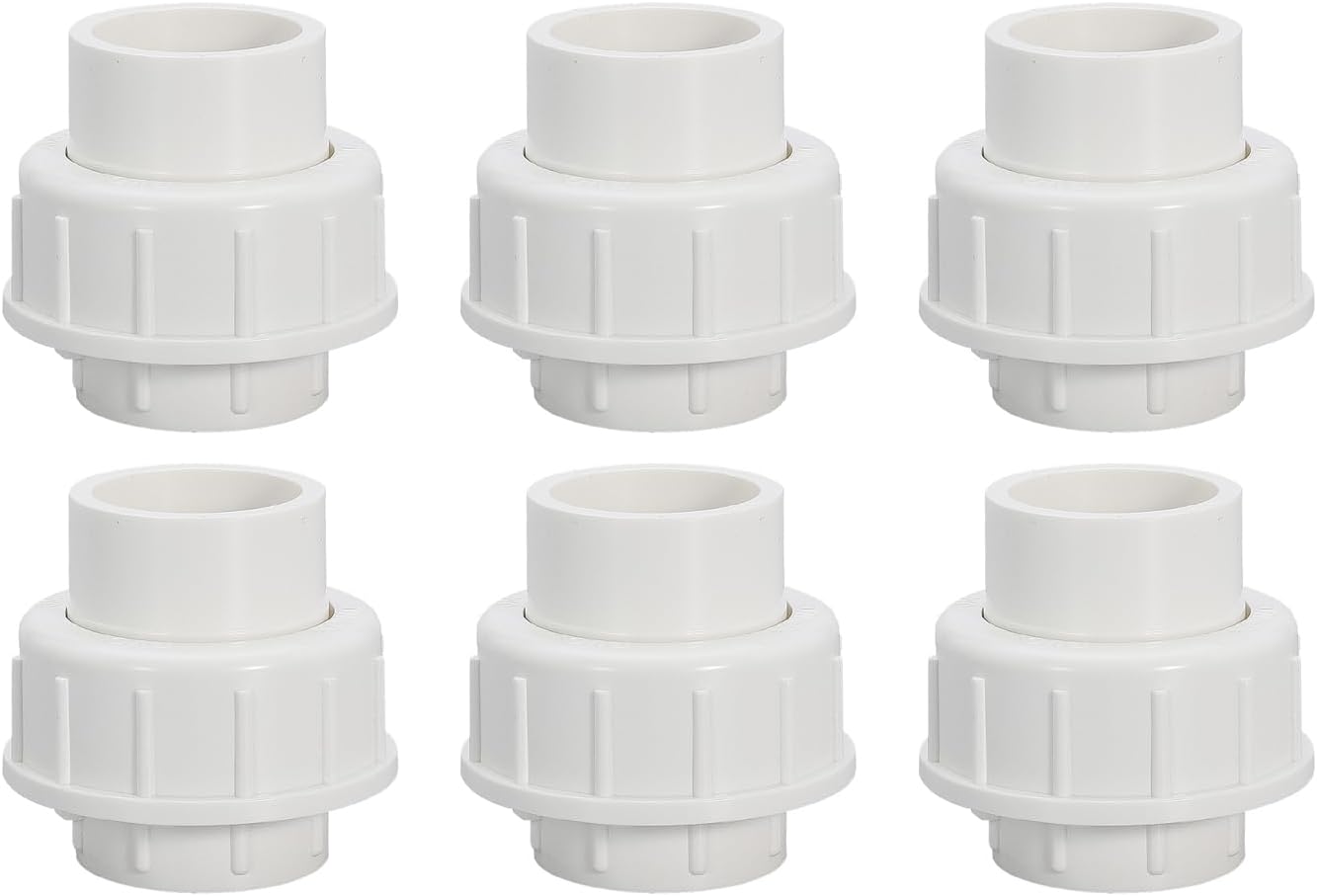 1" PVC Union Coupling Pipe Fitting PVC Adapter Schedule 40, EPDM O-Ring, 1 inch Slip Coupling Fitting (Socket x Socket), 4 Pack, White